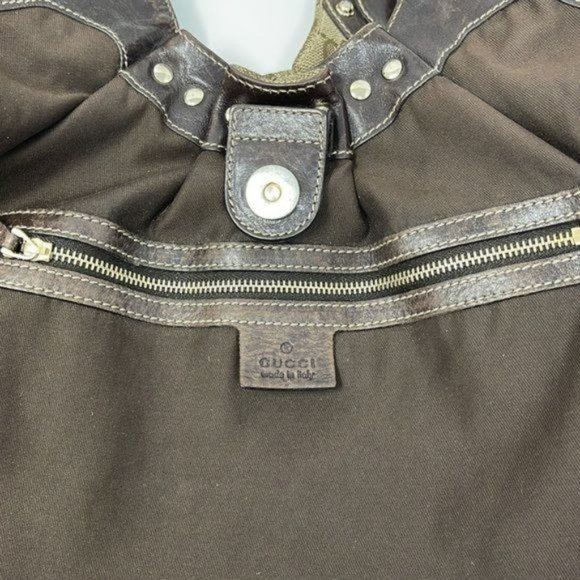 Gucci Pelham Guccissima Canvas Studded hobo shoulder bag 203624 - Picture 9 of 16